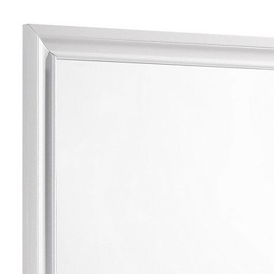 Wall Mirror with Rectangular Molded Wooden Frame, White