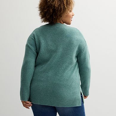 Plus Size Nine West V-Neck Tunic Sweater