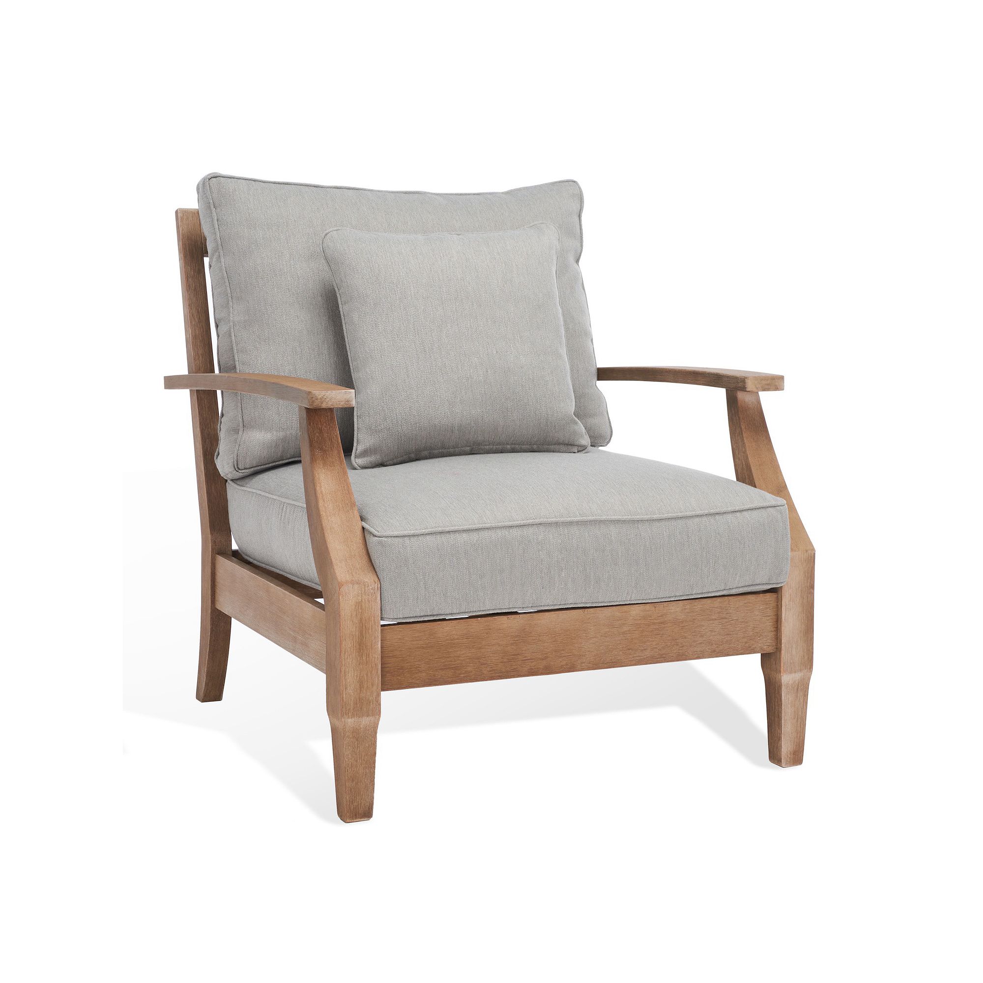 Safavieh Martinique Wood Patio Armchair, Natural Gray