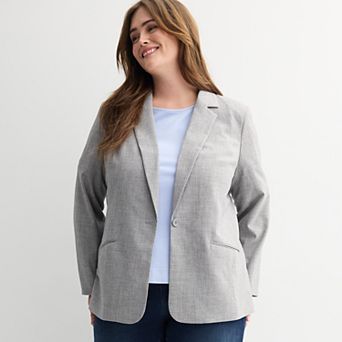 Plus Size Nine West Classic Single-Button Blazer