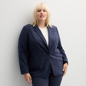 Plus Size Nine West Classic Single-Button Blazer