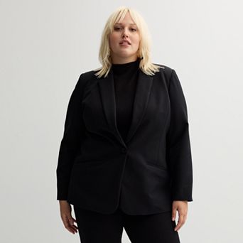 Plus Size Nine West Classic Single-Button Blazer