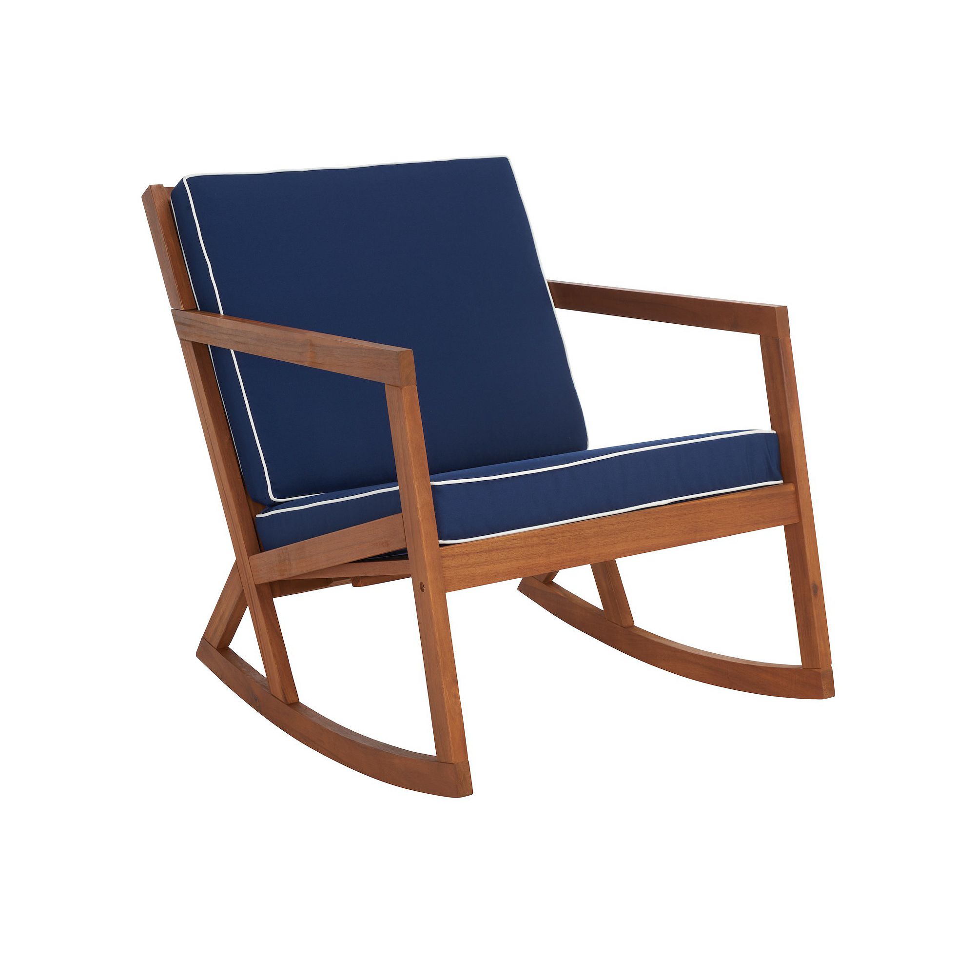 Safavieh Vernon Outdoor Rocking Chair, Natural Blue