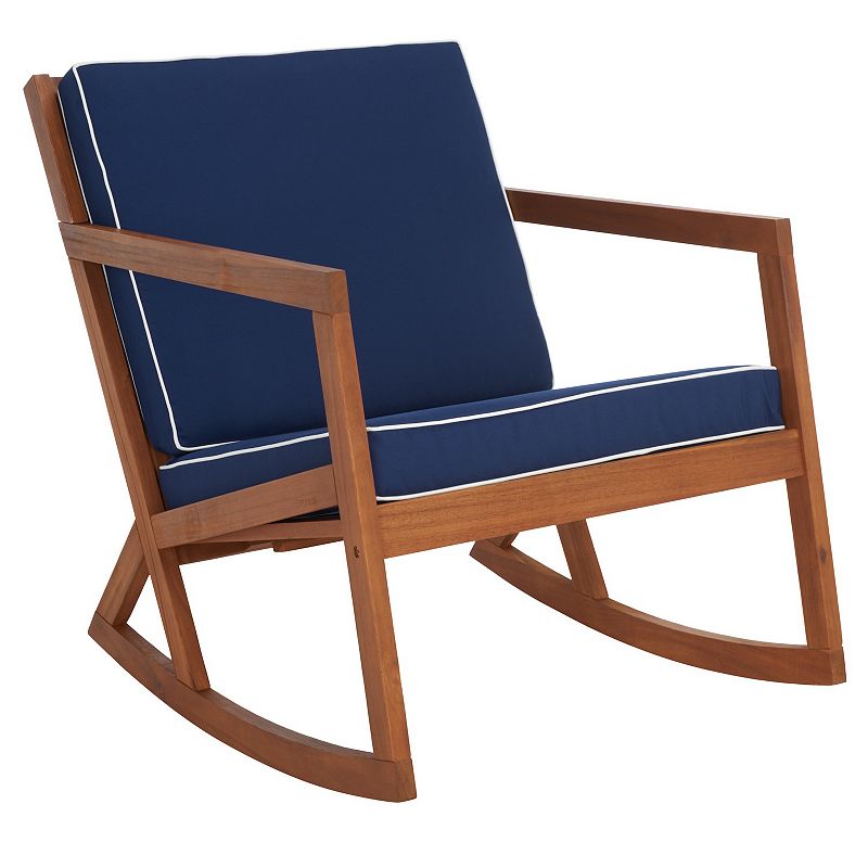 Safavieh Vernon Outdoor Rocking Chair, Natural Blue