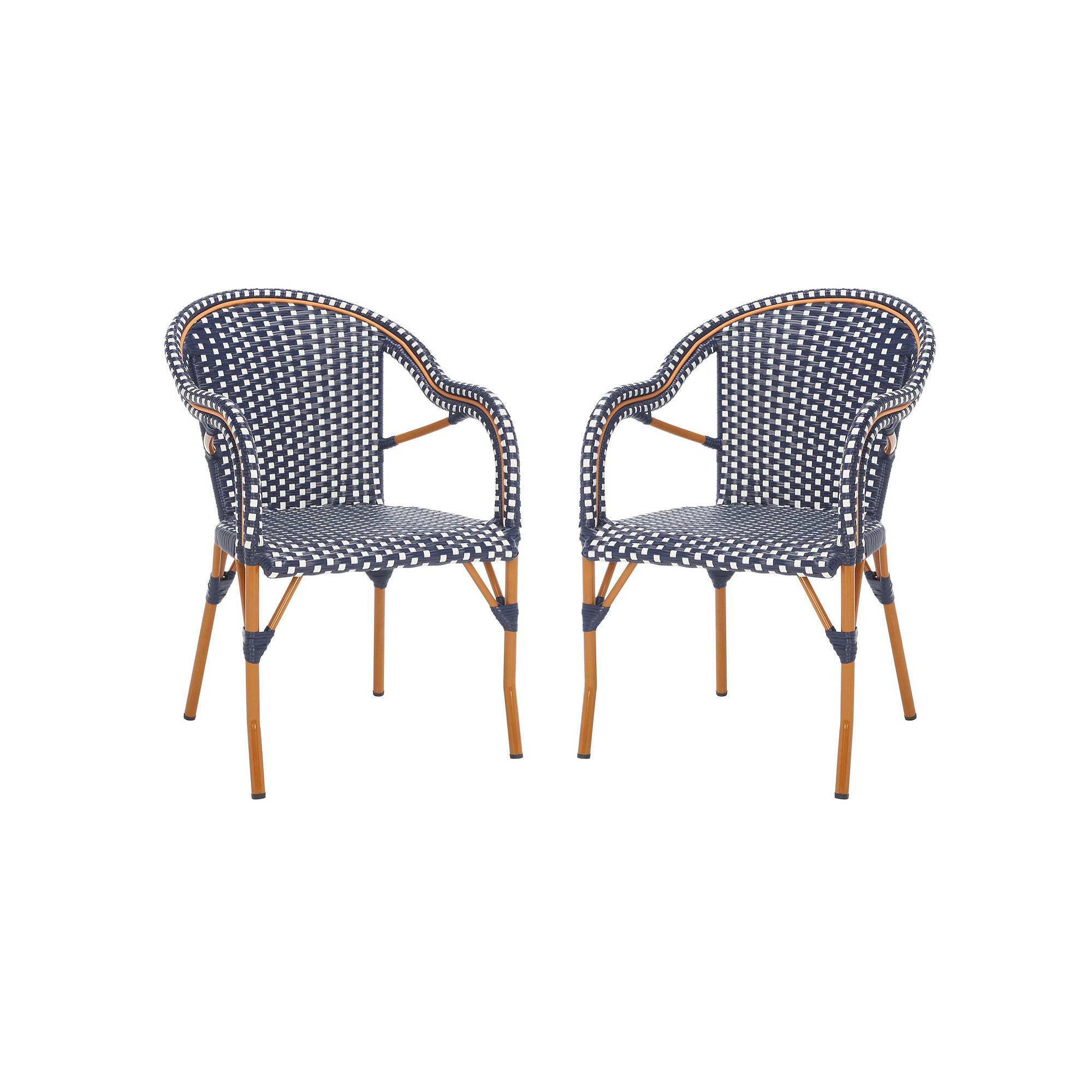 Safavieh California 2-pc. Outdoor Armchair Set, Navy White