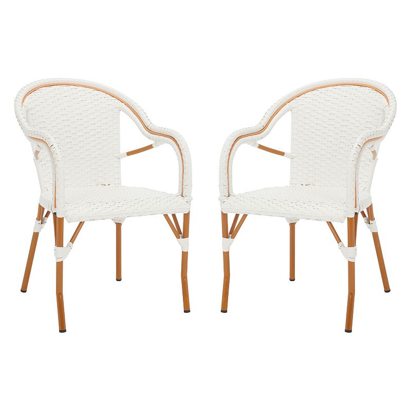 SAFAVIEH California Outdoor Patio Armchair  White  Set of 2