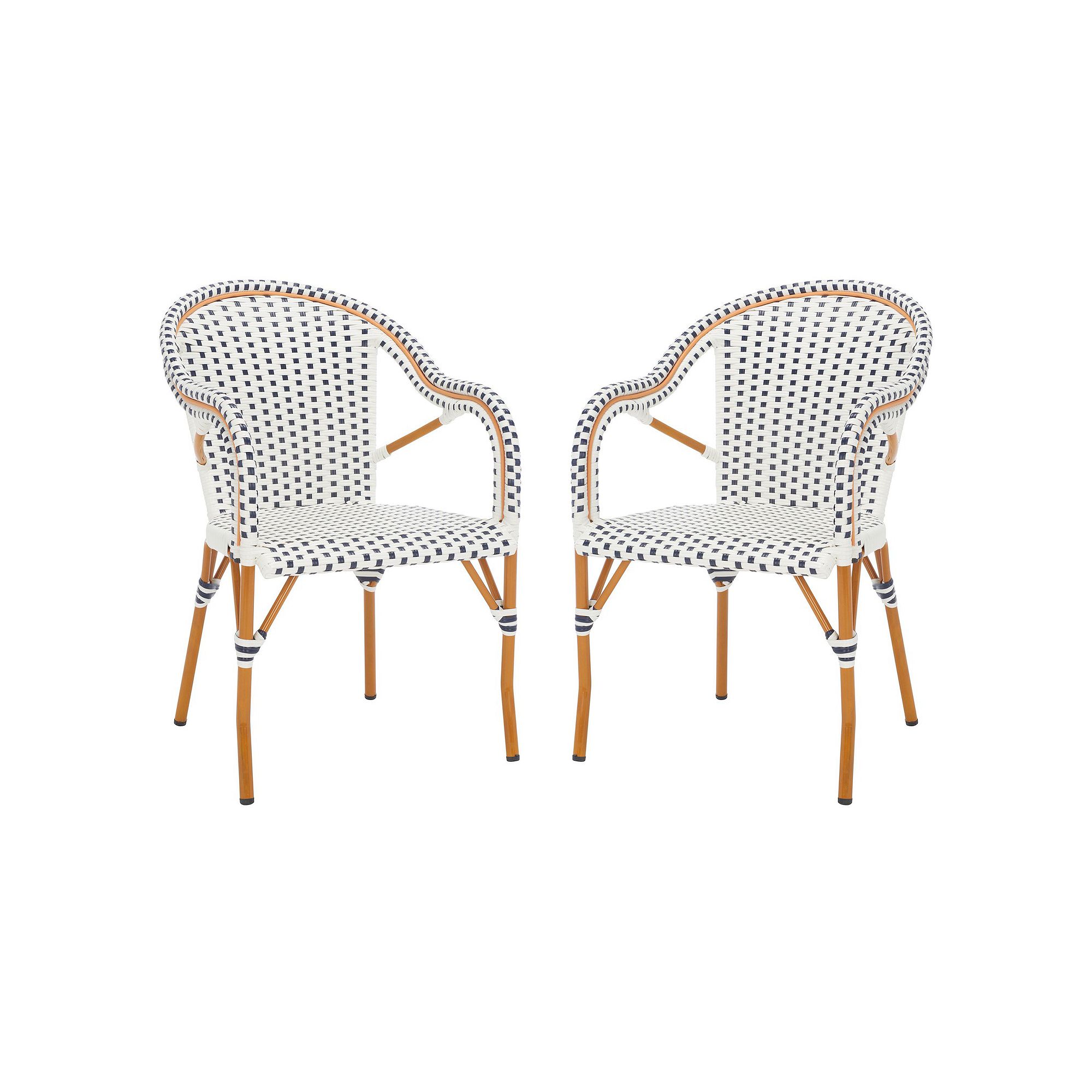 Safavieh California 2-pc. Outdoor Armchair Set, White Navy