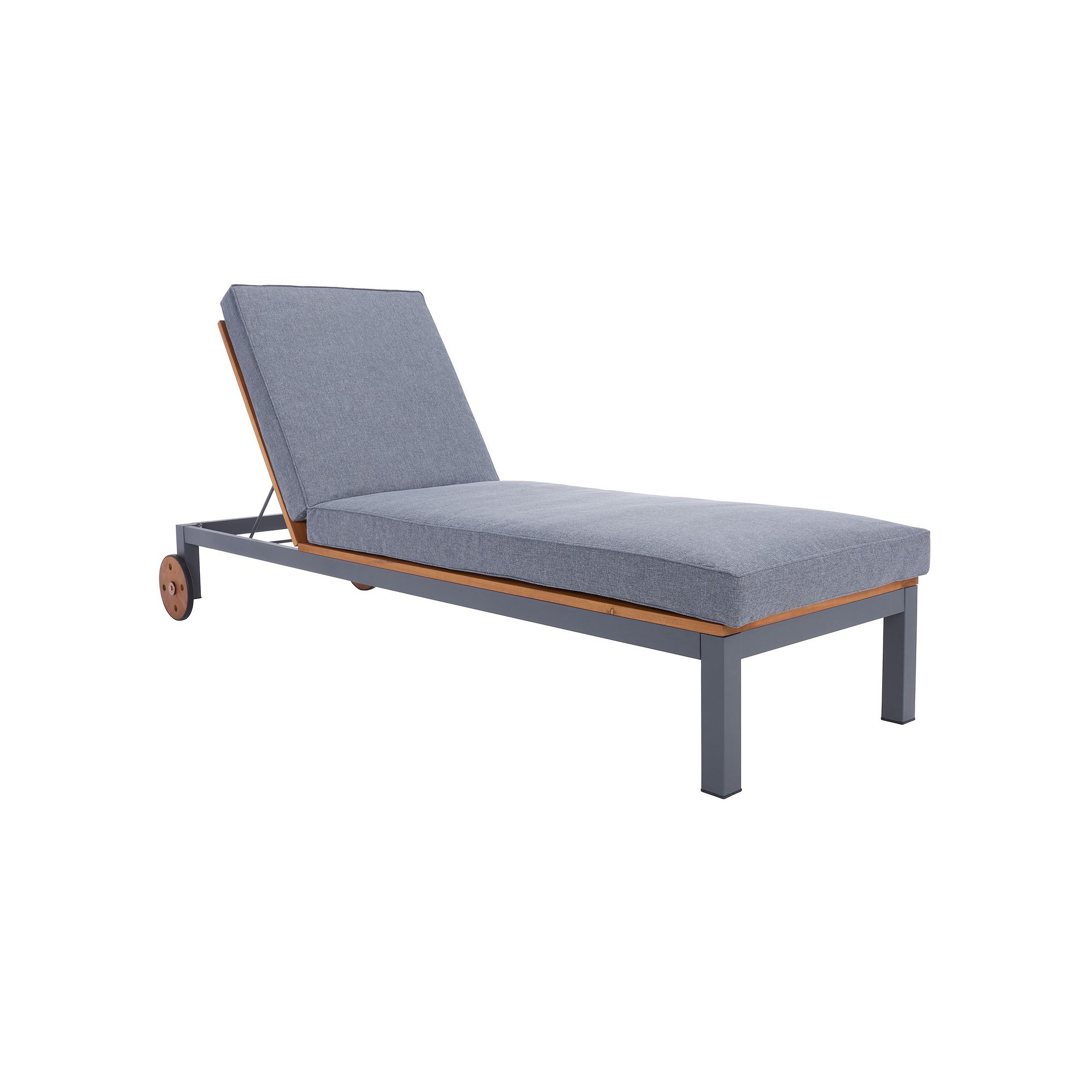 Safavieh Jackman Rolling Outdoor Chaise Lounge Chair, Gray Gray