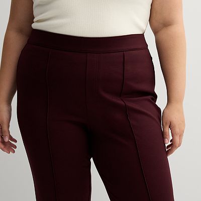 Plus Size Nine West Ponte Pintuck Bootcut Pants