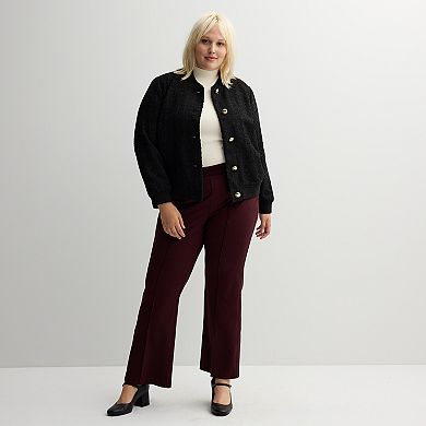 Plus Size Nine West Ponte Pintuck Bootcut Pants