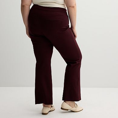 Plus Size Nine West Ponte Pintuck Bootcut Pants
