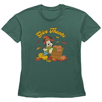 Disney's Mickey Mouse Juniors' Thankful Vibes Graphic Tee