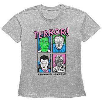 Juniors' Universal Monsters Pop Colors Portraits Graphic Tee