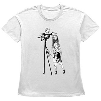 Disney's The Nightmare Before Christmas Juniors' Jack And Sally Graphic Tee