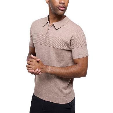 Men's Ottoman Texture Ss Polo Sweater