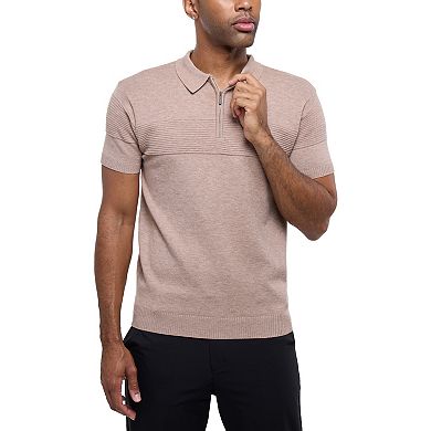 Men's Ottoman Texture Ss Polo Sweater