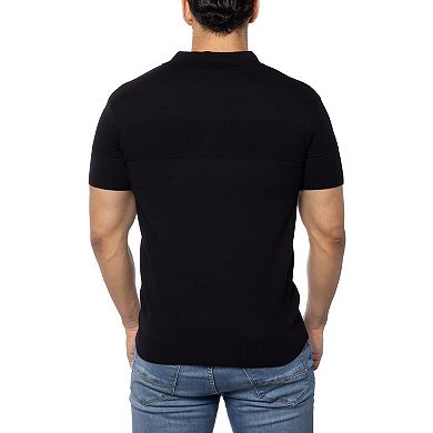 Men's Ottoman Texture Ss Polo Sweater