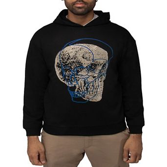 Men's Rinestone Embellished Skull Pullover Hoodie