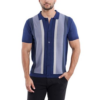 Men's Stripe Short Sleeve Sweater Polo