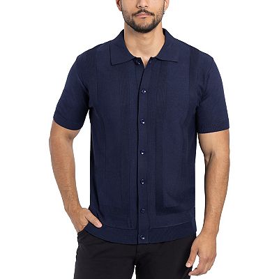 mens pullover short sleeve dress shirts Spring + Mercer Men's Button Down Short Sleeve Sweater
