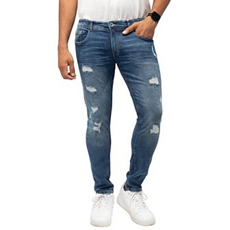 Men's Skinny Contrast Neon Stitch Flex Jeans