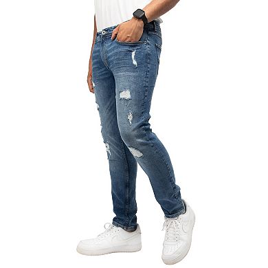 Men's Skinny Contrast Neon Stitch Flex Jeans
