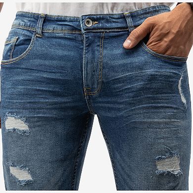Men's Skinny Contrast Neon Stitch Flex Jeans