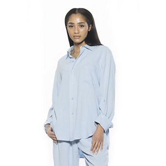 Womens ALEXIA ADMOR Amber Boyfriend Fit Button Down Shirt