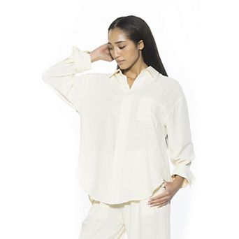 Womens ALEXIA ADMOR Amber Boyfriend Fit Button Down Shirt