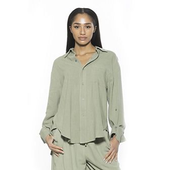 Womens ALEXIA ADMOR Amber Boyfriend Fit Button Down Shirt
