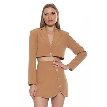 Women's ALEXIA ADMOR Jane Cropped Long Sleeve Jacket