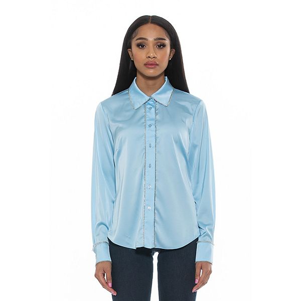ALEXIA ADMOR Contrast Trim Long Sleeve Cardigan