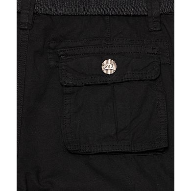 Boys Belted Twill Cargo Shorts