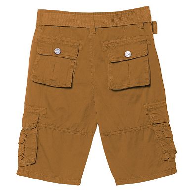 Boys Belted Twill Cargo Shorts