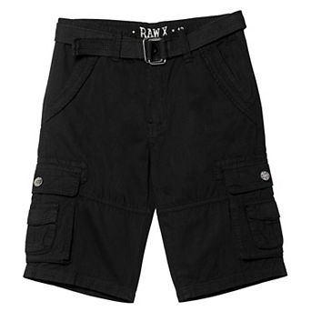 Boys Belted Twill Cargo Shorts