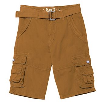 Boys Belted Twill Cargo Shorts