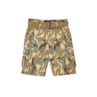 Boys Belted Twill Cargo Shorts