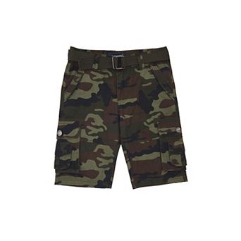 Boys Belted Twill Cargo Shorts
