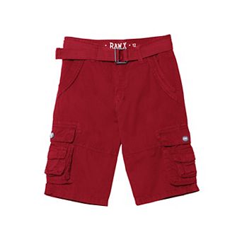 Boys Belted Twill Cargo Shorts