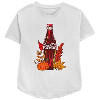 Juniors' Coca-Cola Autumn Leaves Relaxed Fit Graphic Tee