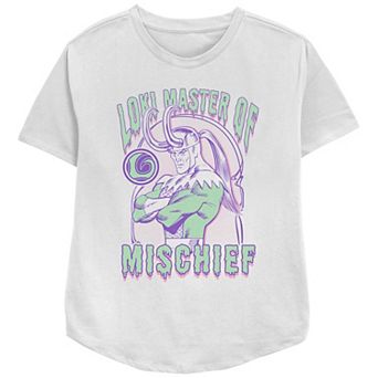 Juniors' Loki Master Of Mischief Poster Relaxed Fit Graphic Tee