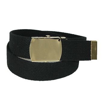 Ctm Big & Tall Cotton Adjustable Belt With Brass Buckle