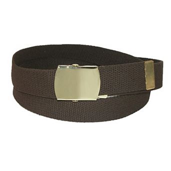 Ctm Big & Tall Cotton Adjustable Belt With Brass Buckle