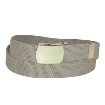 Ctm Big & Tall Cotton Adjustable Belt With Brass Buckle