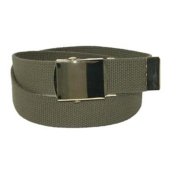 Ctm Big & Tall Cotton Adjustable Belt With Brass Buckle