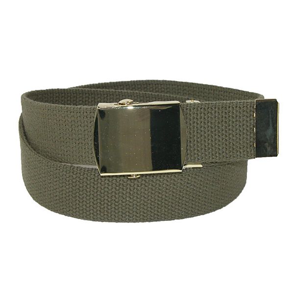 Ctm Big & Tall Cotton Adjustable Belt With Brass Buckle