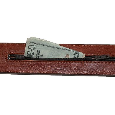 Ctm Men's Leather Money Belt Removable Buckle