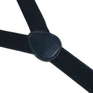 Elastic Solid Navy Clip-end Suspenders