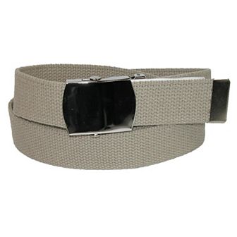 Ctm Big & Tall Cotton Adjustable Belt With Nickel Buckle
