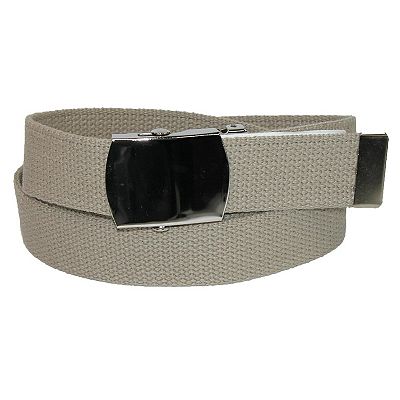 CTM Big & Tall Ribbed Fabric Belt – Adjustable Up To 60 Inches – Nickel Buckle For Men